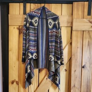 Ruff Hewn Blue and Gray Nordic Knit Shrug